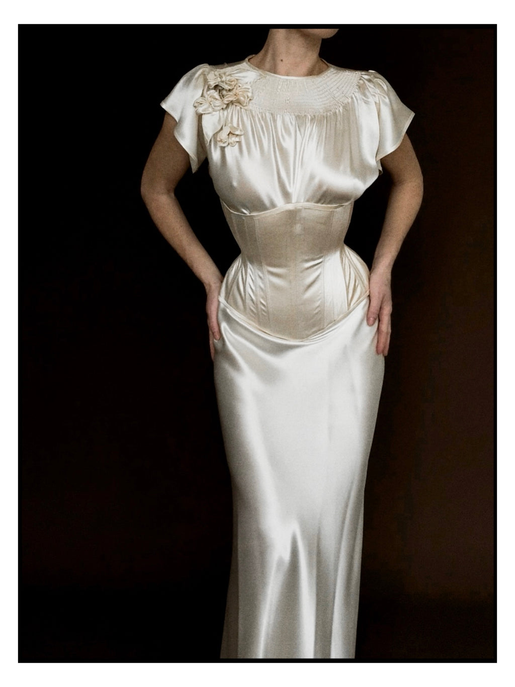 1930s Floral Flutter Sleeve