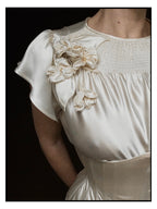 1930s Floral Flutter Sleeve