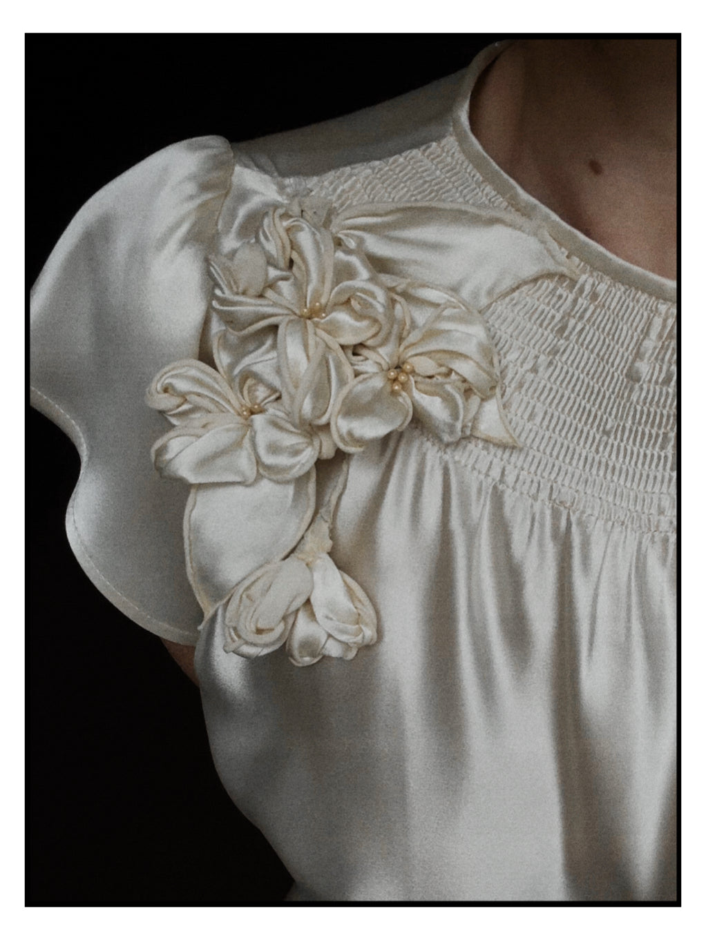 1930s Floral Flutter Sleeve