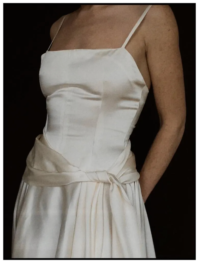 1950s Ivory Tea-Length Dress with Matching Scarf