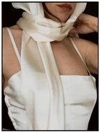 1950s Ivory Tea-Length Dress with Matching Scarf