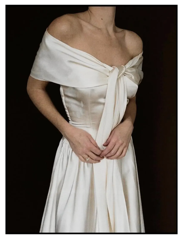 1950s Ivory Tea-Length Dress with Matching Scarf