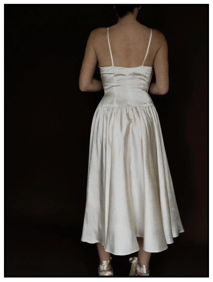 1950s Ivory Tea-Length Dress with Matching Scarf