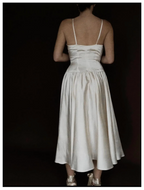 1950s Ivory Tea-Length Dress with Matching Scarf