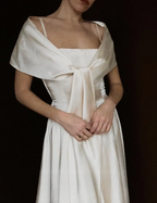 1950s Ivory Tea-Length Dress with Matching Scarf