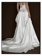 1950s Rosette Spaghetti Strap Gown
