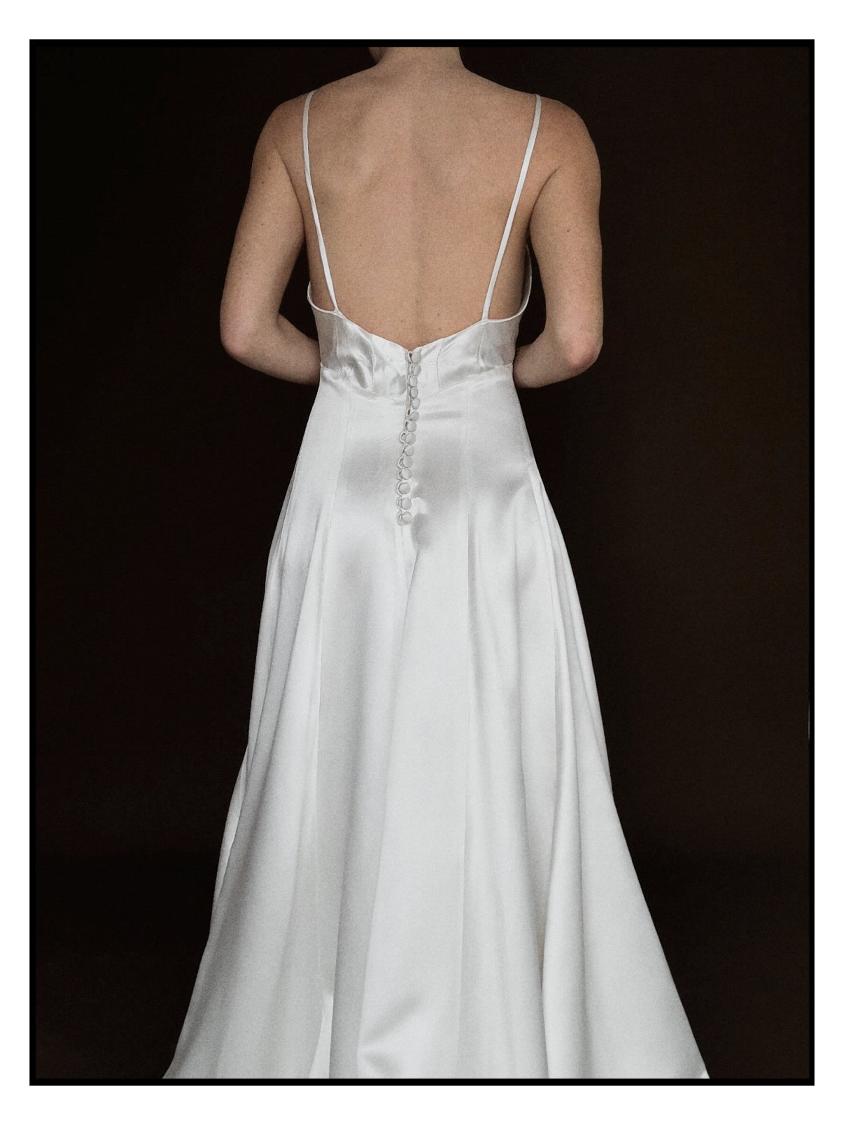 1950s Rosette Spaghetti Strap Gown