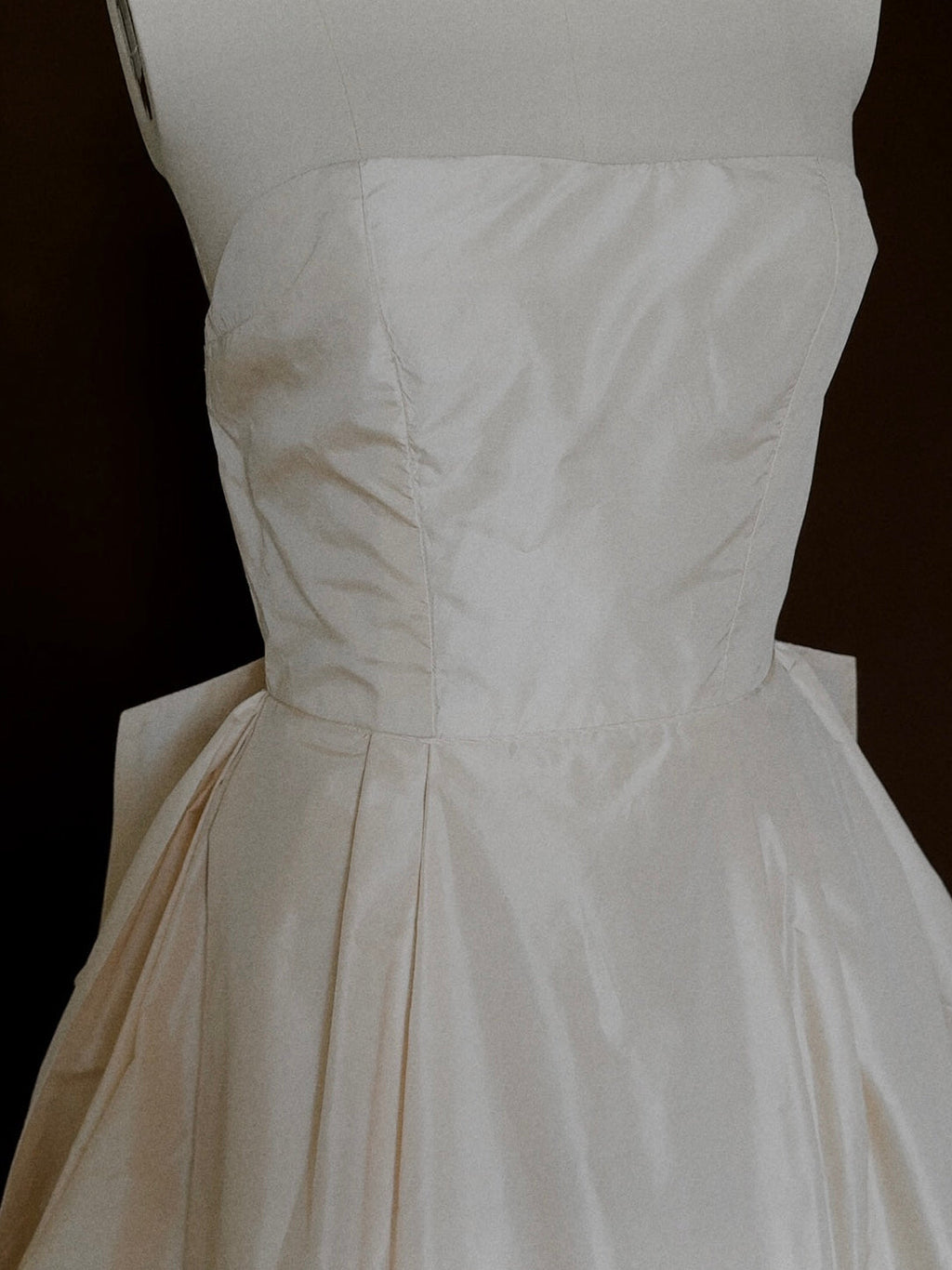 1950s Silk Taffeta Gown with Lace Train