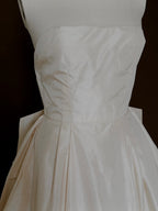 1950s Silk Taffeta Gown with Lace Train