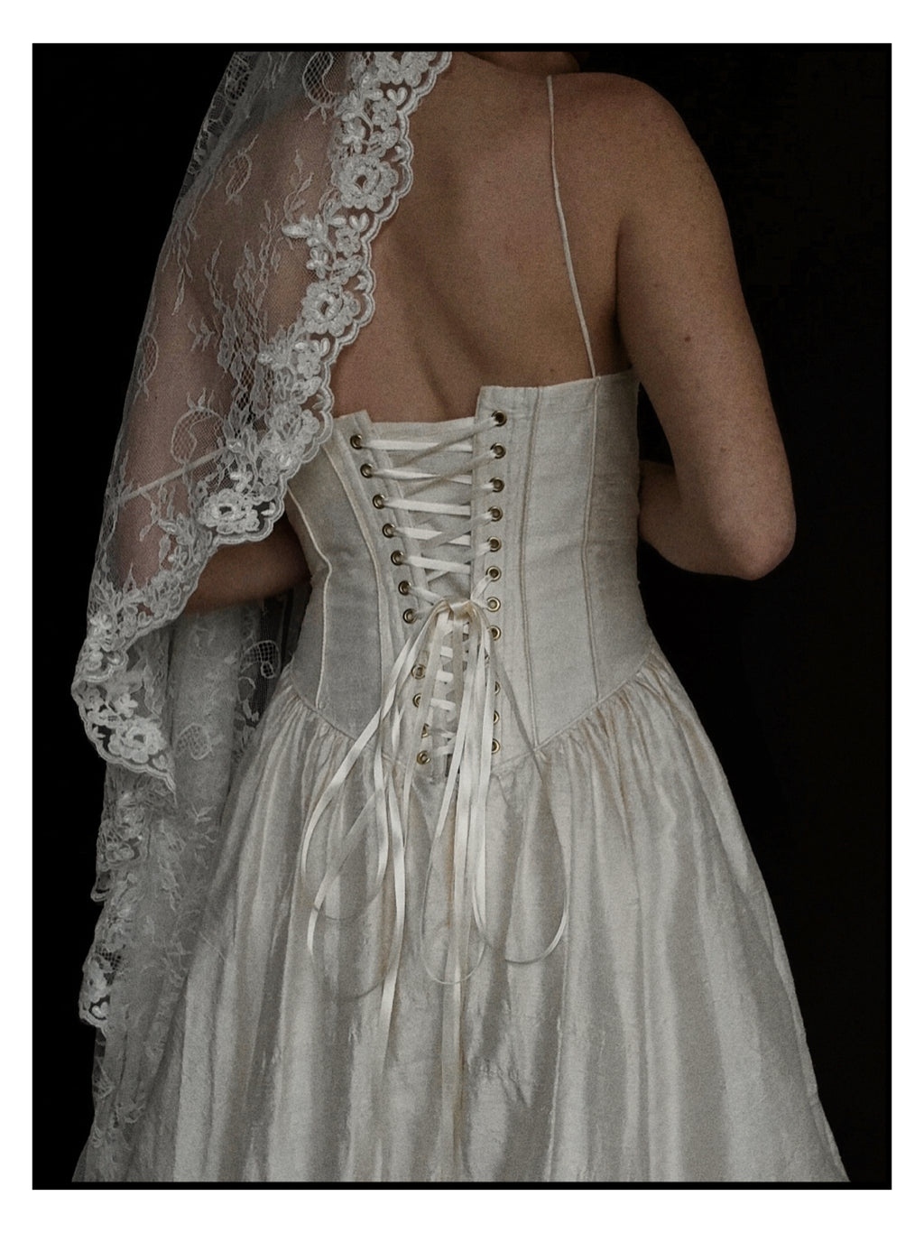1980s Ballet Gathered Raw Silk Gown