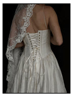 1980s Ballet Gathered Raw Silk Gown