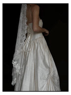 1980s Ballet Gathered Raw Silk Gown