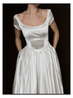 1940s Boat Neck Ballet Gown