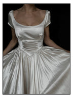 1940s Boat Neck Ballet Gown
