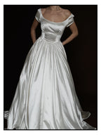 1940s Boat Neck Ballet Gown