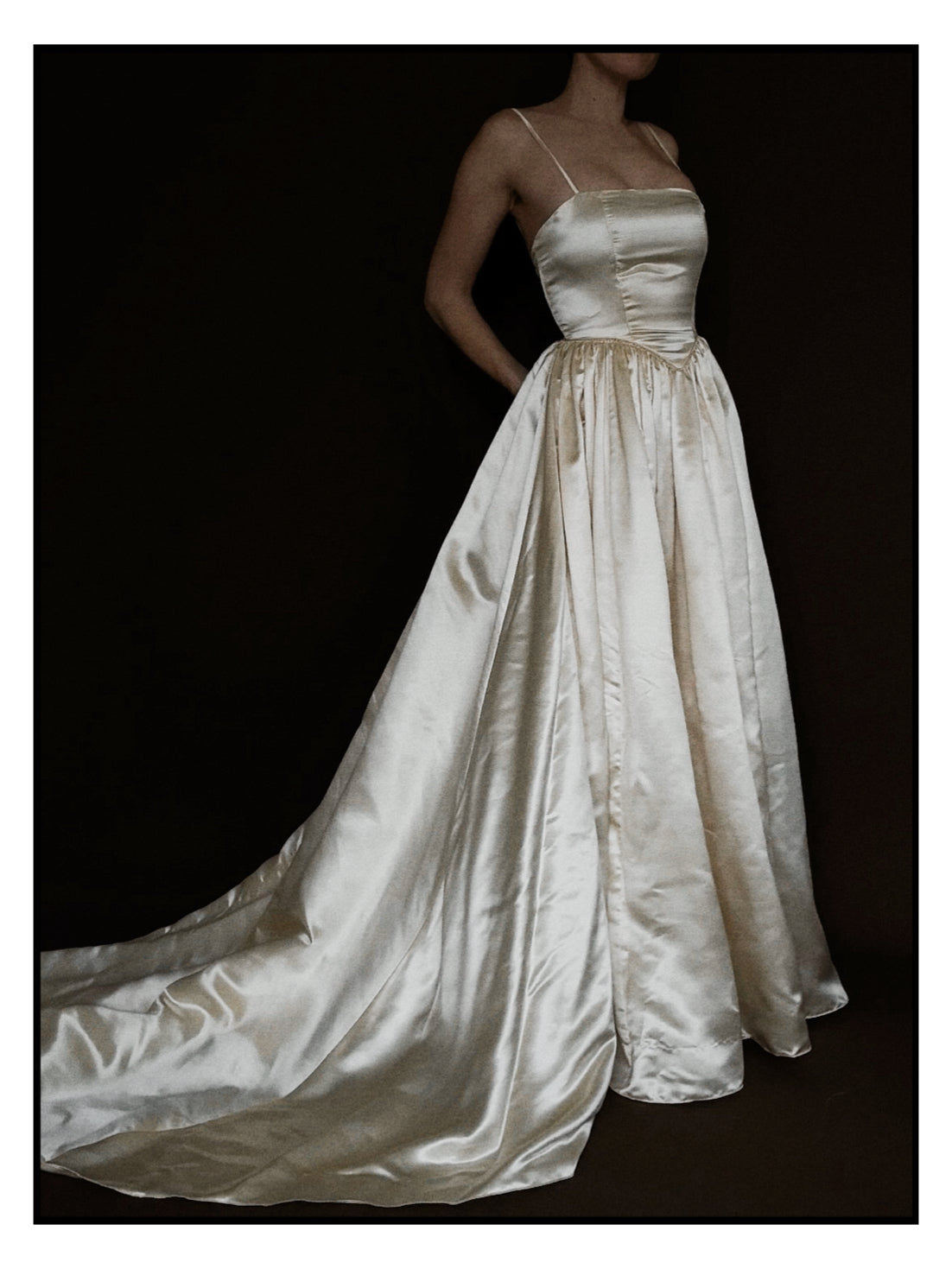 1960s Basque Waist Gown