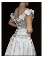 1950s Off-The-Shoulder Rosette Gown