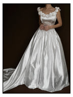 1950s Off-The-Shoulder Rosette Gown