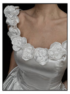 1950s Off-The-Shoulder Rosette Gown