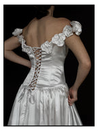 1950s Off-The-Shoulder Rosette Gown