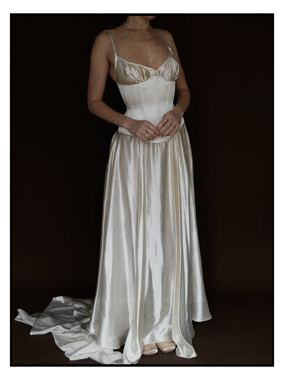 1930s Shirred Gown with Underbust Corset in Collaboration with Lety Ray Designs