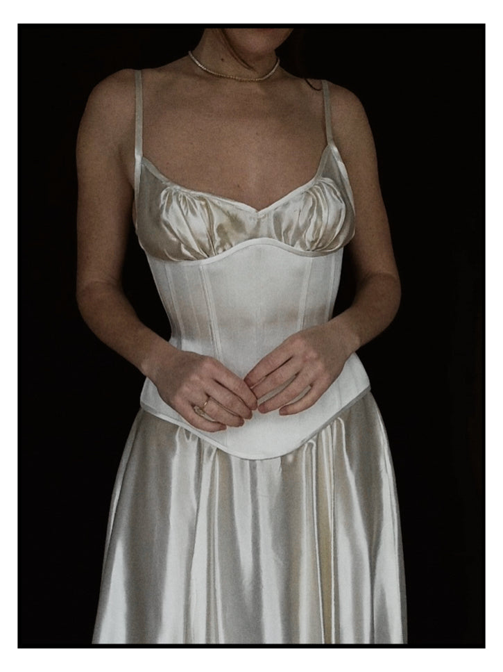 1930s Shirred Gown with Underbust Corset in Collaboration with Lety Ray Designs