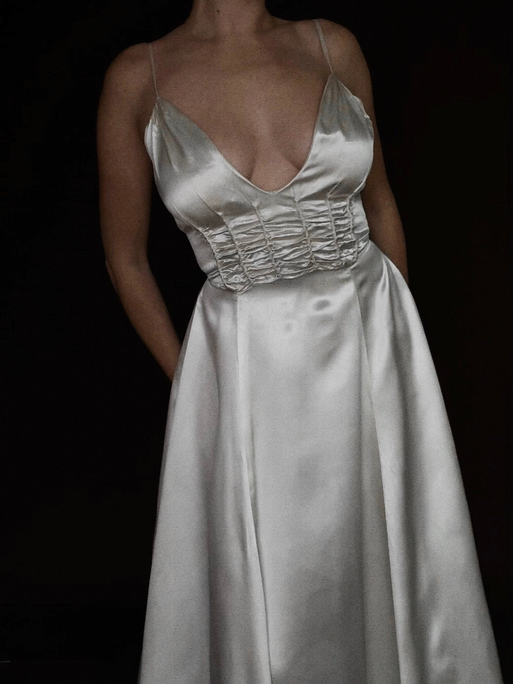 1930s Corded Plunge Gown, USA