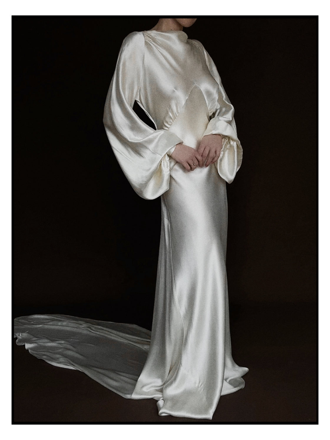 1930s Ivory Bell Sleeve Gown