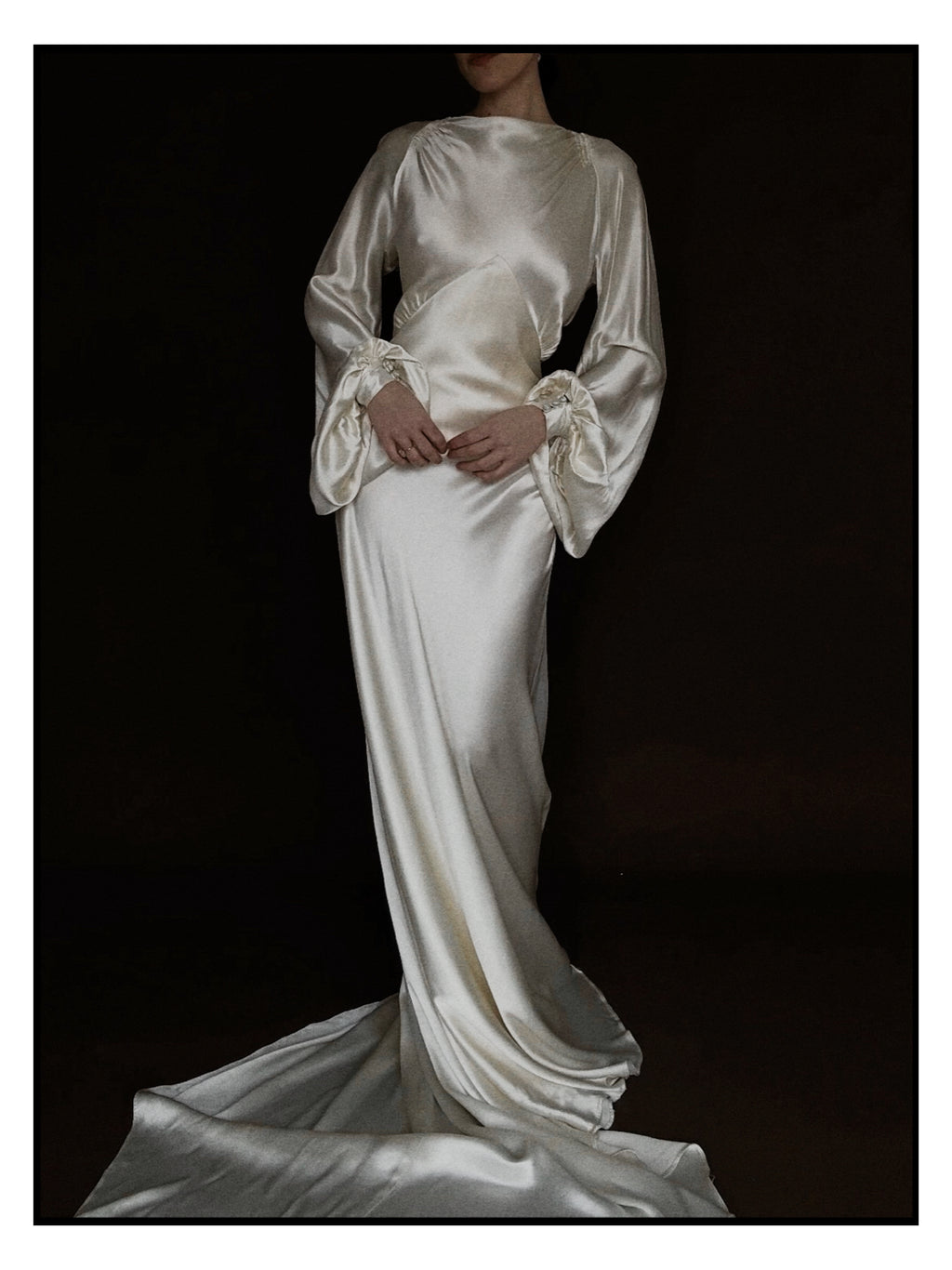 1930s Ivory Bell Sleeve Gown