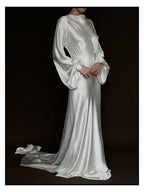 1930s Ivory Bell Sleeve Gown