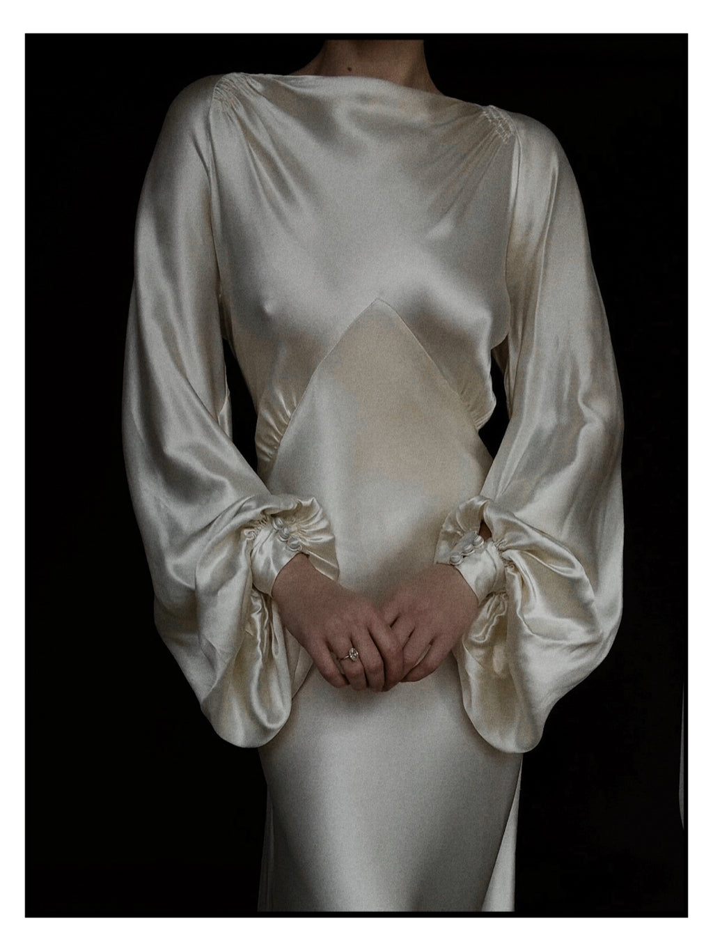 1930s Ivory Bell Sleeve Gown