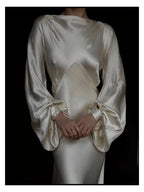 1930s Ivory Bell Sleeve Gown