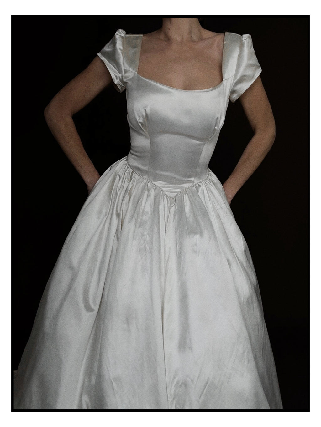 1940s Square Neck Ballet Gown