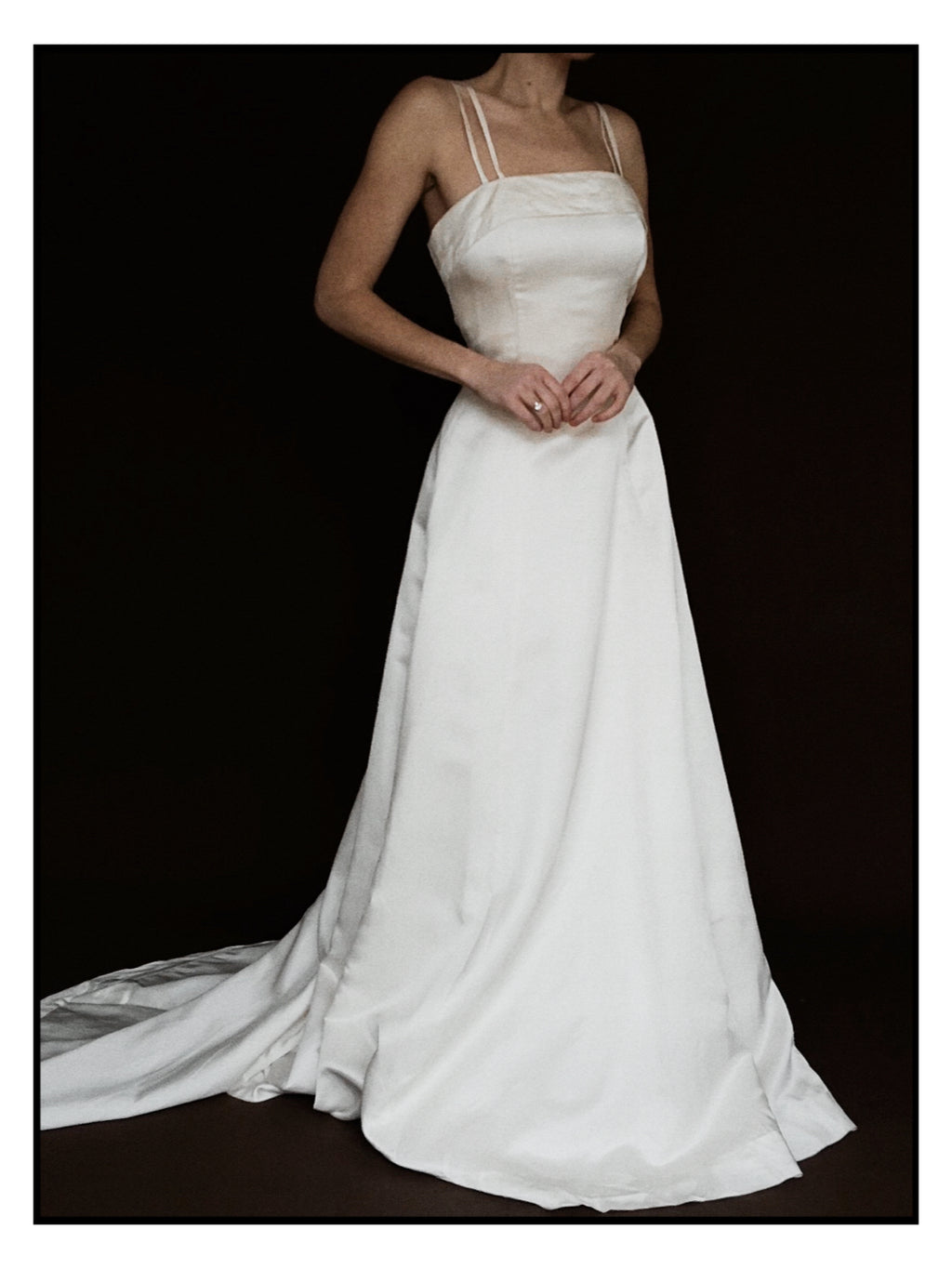 1990s Silk Double Spaghetti Strap Gown