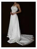 1990s Silk Double Spaghetti Strap Gown