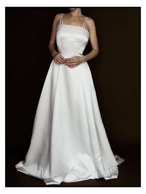 1990s Silk Double Spaghetti Strap Gown