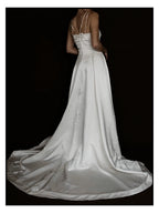 1990s Silk Double Spaghetti Strap Gown