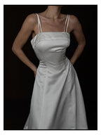 1990s Silk Double Spaghetti Strap Gown