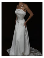 1990s Silk Double Spaghetti Strap Gown