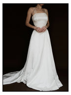 1990s Silk Double Spaghetti Strap Gown