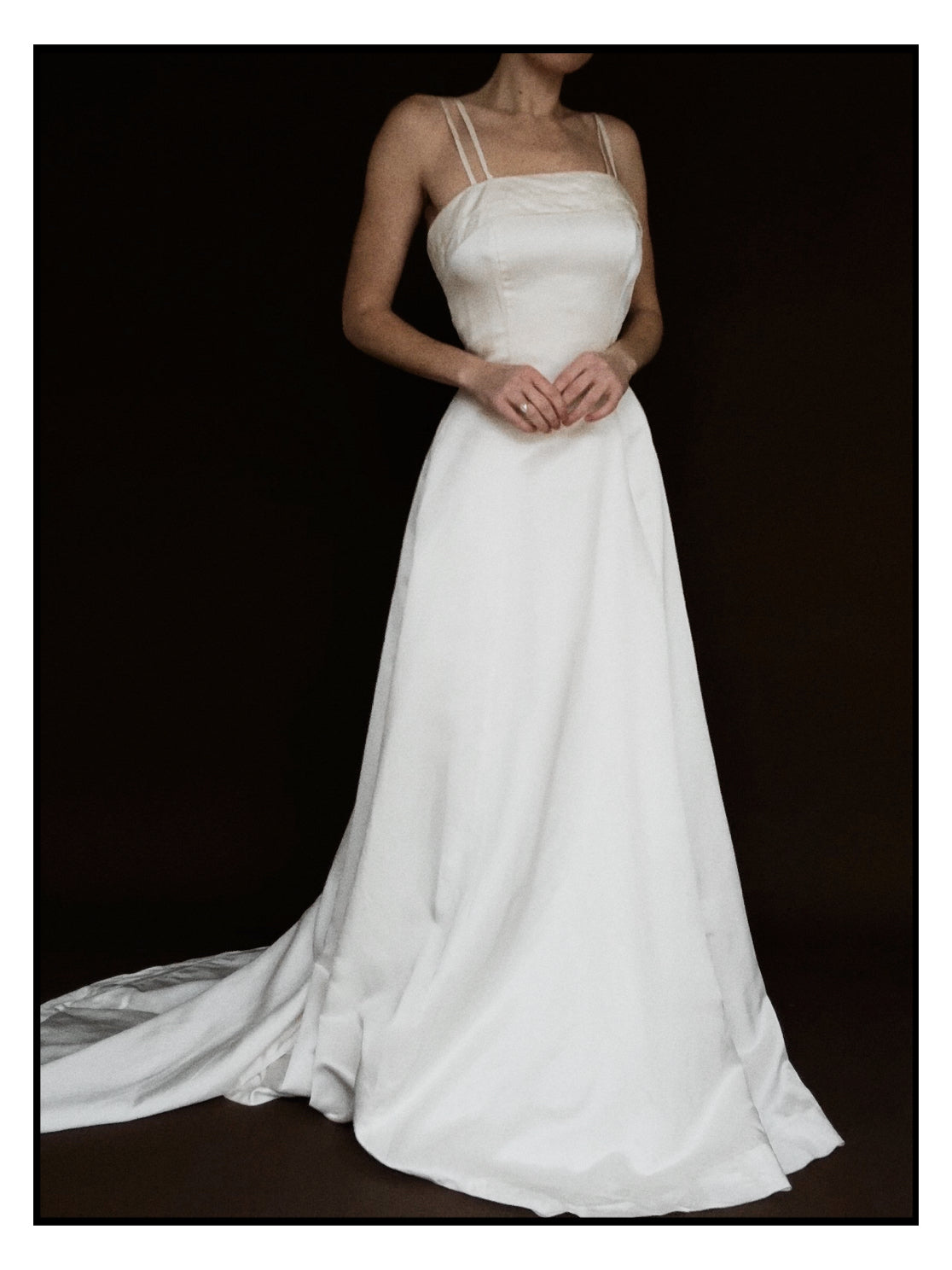 1990s Silk Double Spaghetti Strap Gown