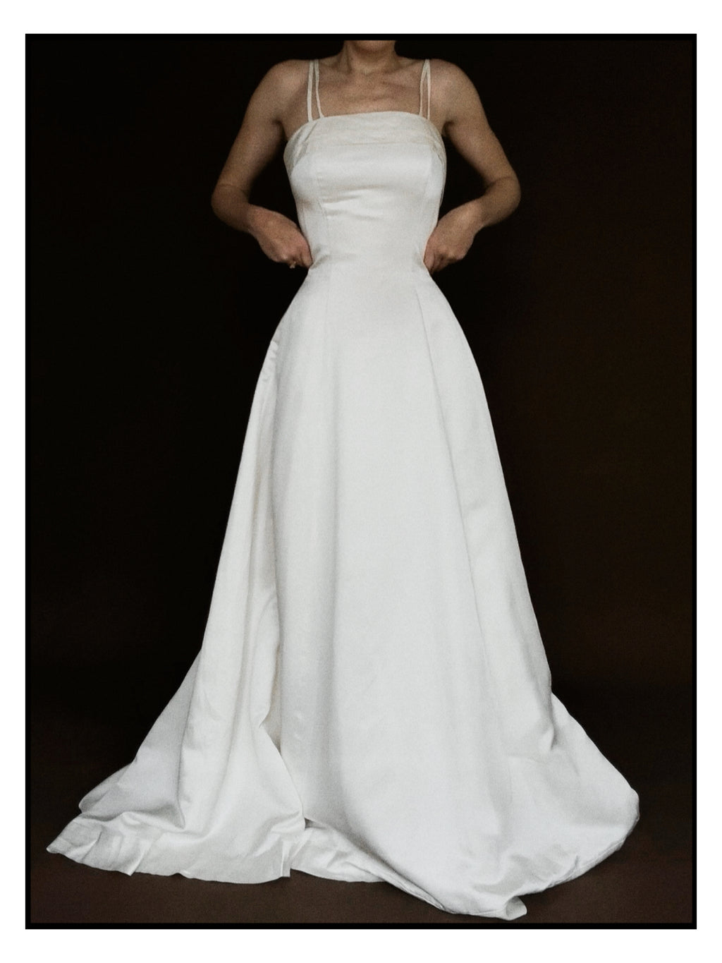 1990s Silk Double Spaghetti Strap Gown