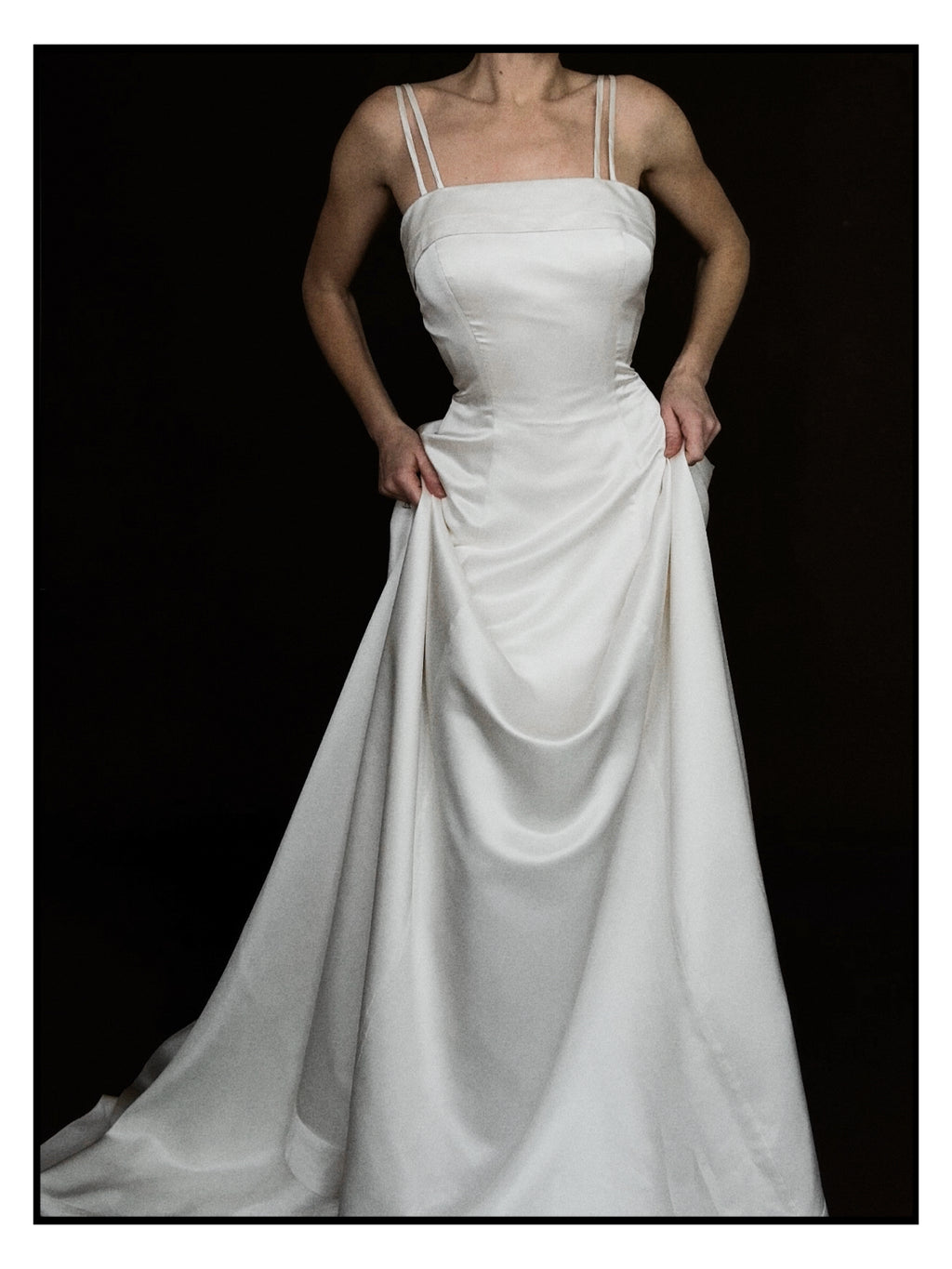 1990s Silk Double Spaghetti Strap Gown