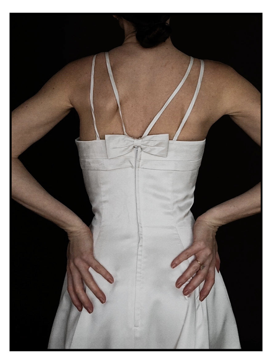 1990s Silk Double Spaghetti Strap Gown