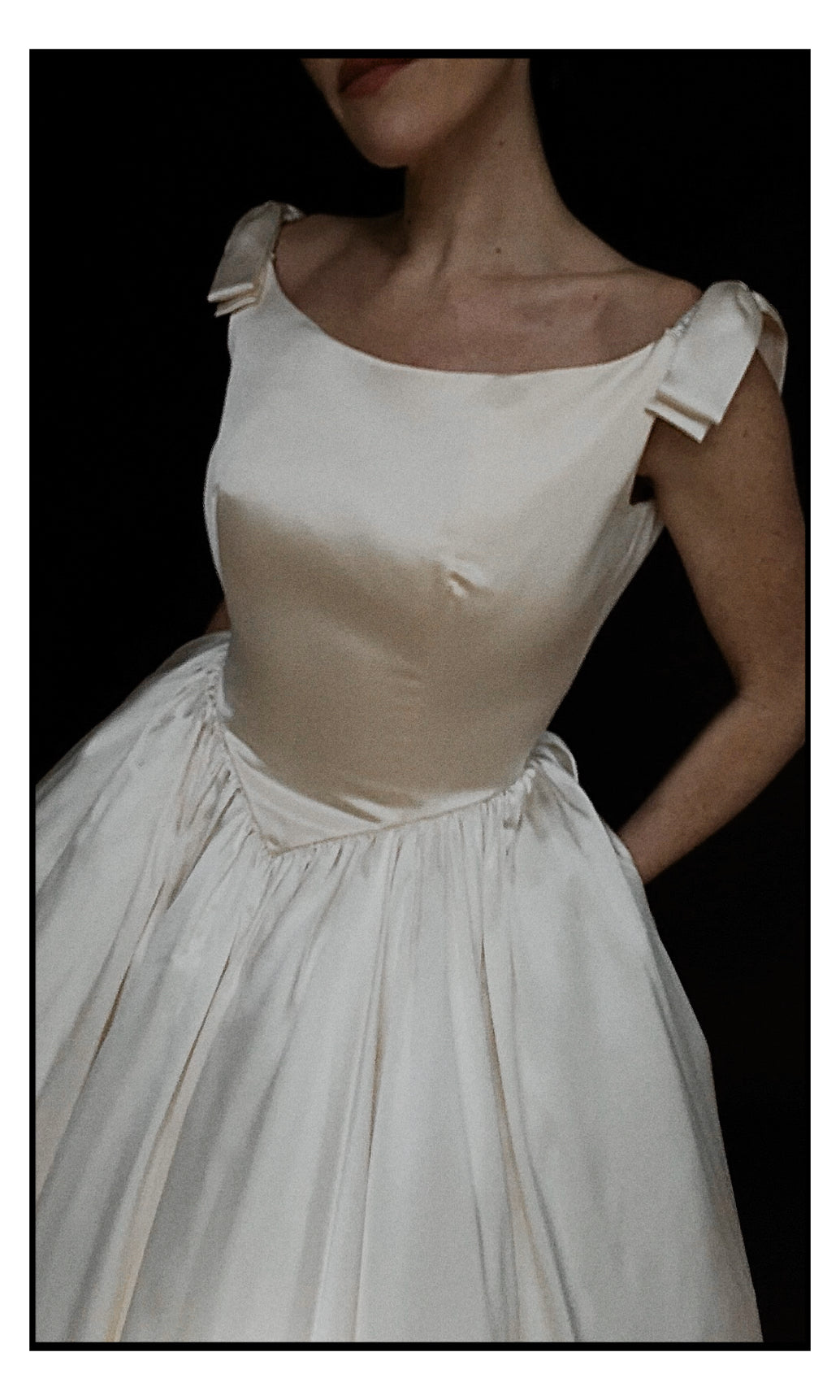 1990s Silk Deadstock Bateau Bow Dress