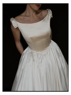 1990s Silk Deadstock Bateau Bow Dress