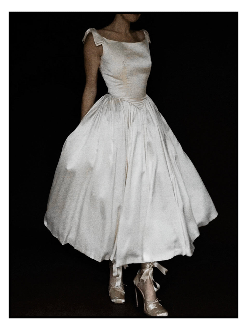 1990s Silk Deadstock Bateau Bow Dress