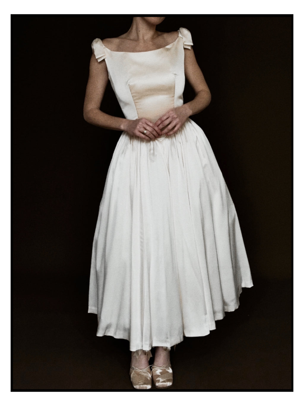 1990s Silk Deadstock Bateau Bow Dress