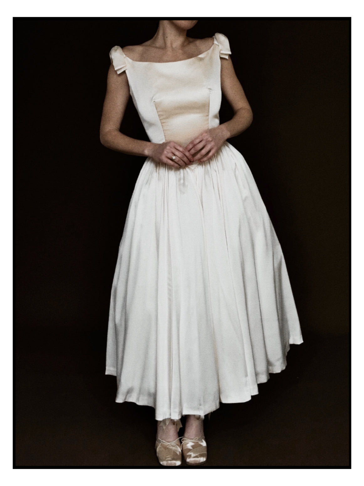 1990s Silk Deadstock Bateau Bow Dress