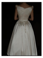 1990s Silk Deadstock Bateau Bow Dress